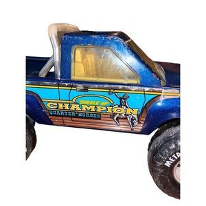 Nylint Pressed Steel Saddle Up Champion Quarter Horses Truck Blue vintage